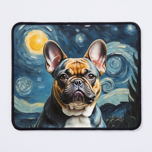 Item preview, French Bulldog in the Starry Night , Edvard Munch style designed and sold by YoshiArtDesign.