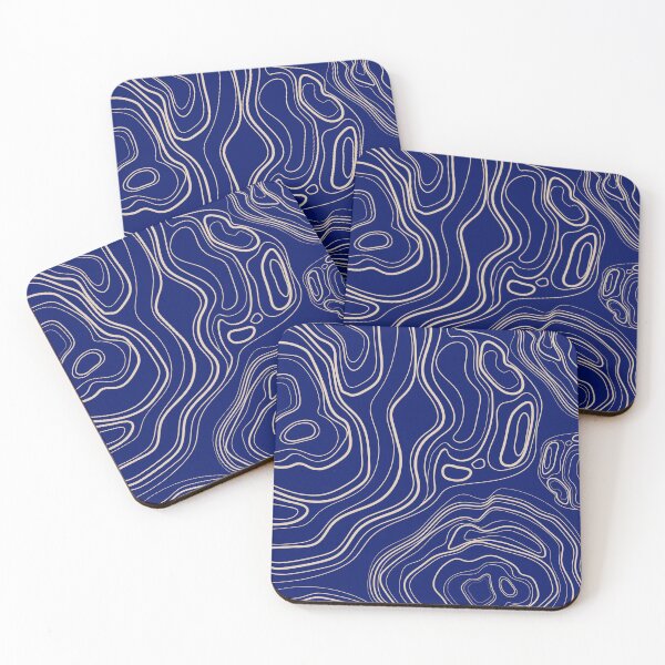 Item preview, Blue Cream Wavy Line Art Abstract designed and sold by omg-designs.