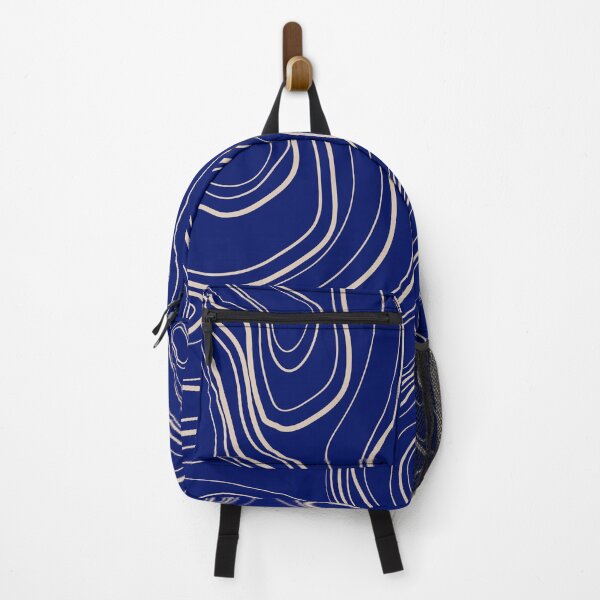 Item preview, Blue Cream Wavy Line Art Abstract designed and sold by omg-designs.