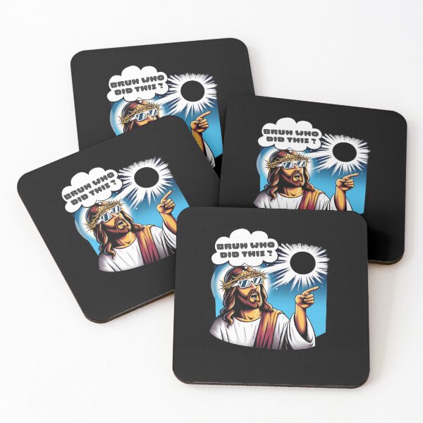 Item preview, HIPSTER ECLIPSE 2024 HUMOR QUOTE BRUH, WHO DID THIS? designed and sold by BlueGoldArt.