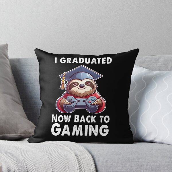 Item preview, I Graduated Now Back to Gaming - Sloth Playing Video Games designed and sold by TeeFleet Noble.