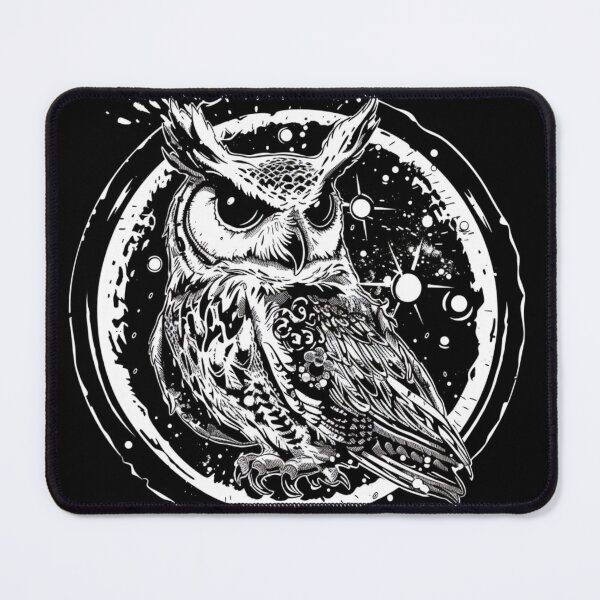 Item preview, Black And White Owl With Full Moon designed and sold by GrinGalore.