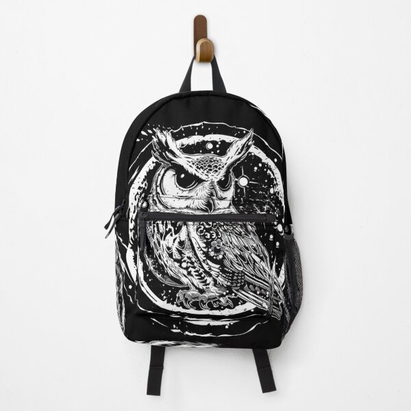 Item preview, Black And White Owl With Full Moon designed and sold by GrinGalore.