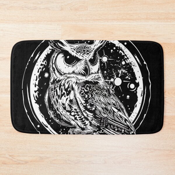 Item preview, Black And White Owl With Full Moon designed and sold by GrinGalore.