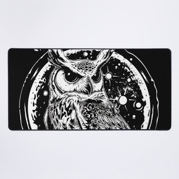 Item preview, Black And White Owl With Full Moon designed and sold by GrinGalore.