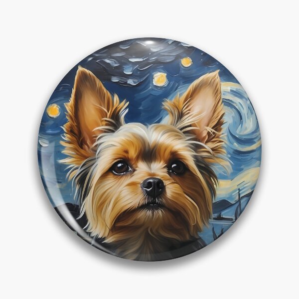 Item preview, Perro Yorkie en la Noche Estrellada, al estilo Edvard Munch designed and sold by YoshiArtDesign.