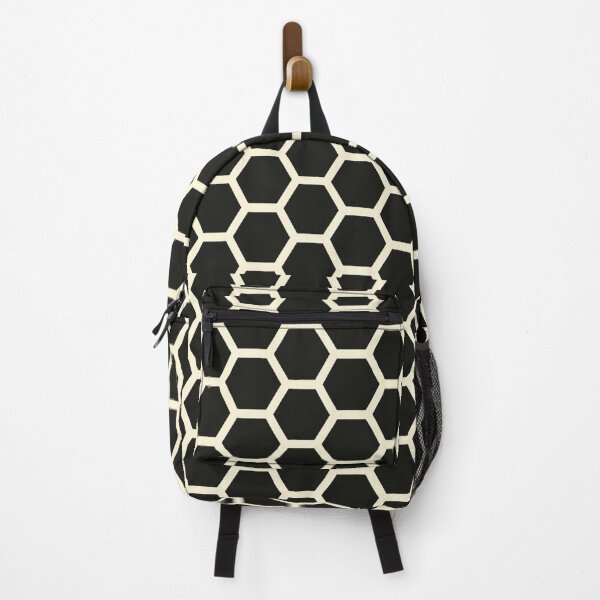 Item preview, Honeycomb Minimalist Geometric Pattern in Almond Cream and Black designed and sold by GrinGalore.