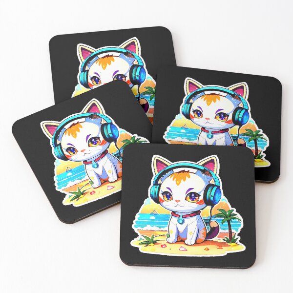 Item preview, Kawaii Cat Summer And Music. designed and sold by Giulivo Store Graphic.