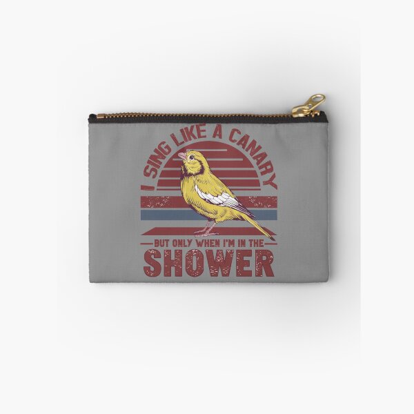 Item preview, I Sing Like a Canary (But Only in the Shower) - A Whimsical Illustration in Blue, Brown, Black & White designed and sold by SplashTastic.
