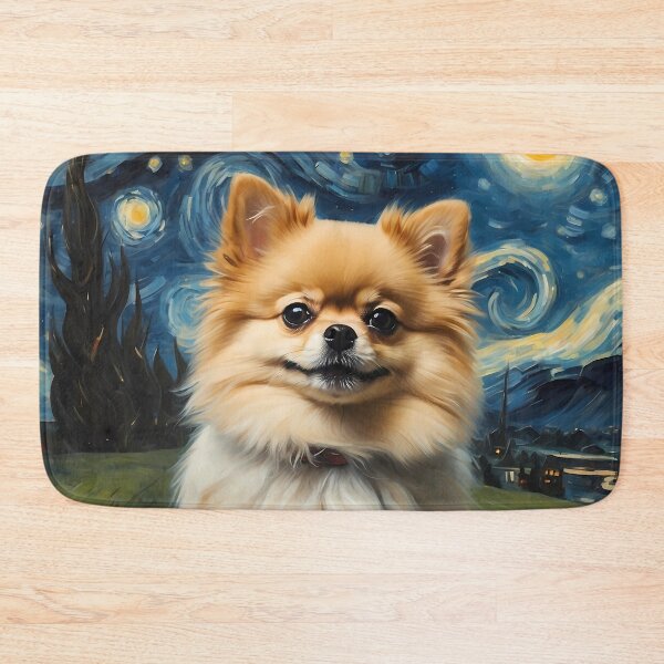Item preview, Pomeranian dog in the Starry  Night , Edvard Munch style designed and sold by YoshiArtDesign.