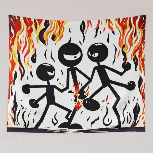 Item preview, People Amid Flames Badaist Artwork designed and sold by Health And Fitness Posts e-Store.