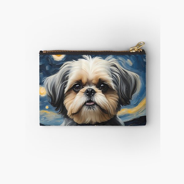 Aperçu de l'œuvre Chien Shih Tzu dans la Nuit étoilée, style Edvard Munch créée et vendue par YoshiArtDesign.