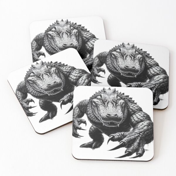 Item preview, alligator black and white sketch designed and sold by Expressions-Sel.