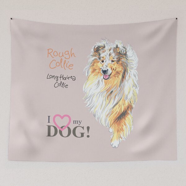 Item preview, Sweet dog Sable and white Rough Collie breed sitting designed and sold by kavalenkavart.