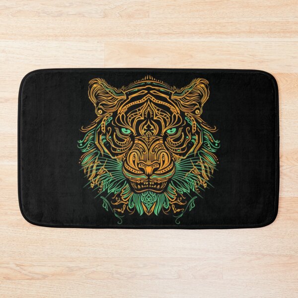 Item preview, Tiger head in orange and green colors highlighted by neon lights. designed and sold by cristina1001.