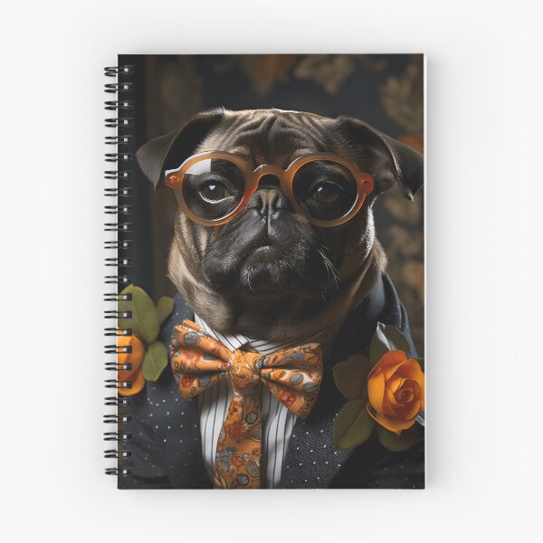 Item preview, Cachorro Pug Elegante Con Rosa Naranja designed and sold by TheTodayTribe.