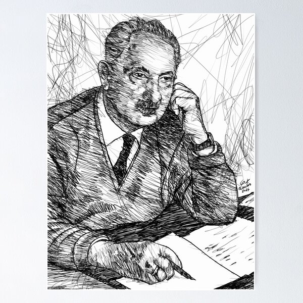 Item preview, MARTIN HEIDEGGER ink portrait .2 designed and sold by lautir.