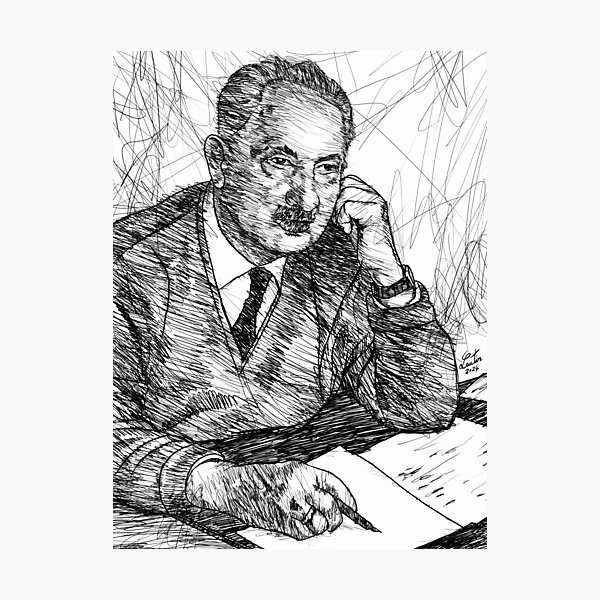 Item preview, MARTIN HEIDEGGER ink portrait .2 designed and sold by lautir.
