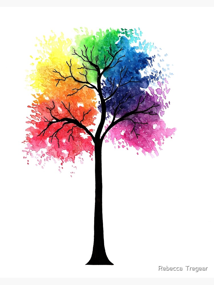 Rainbow Tree" Art Board Print By Rctregear | Redbubble