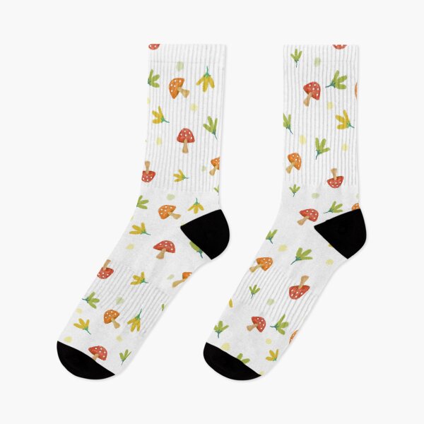 Item preview, Flowers and mushroom natural seamless white designed and sold by BeebooDesign.