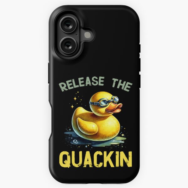 Aperçu de l'œuvre Libérez le Quackin Funny Duck Lover Humour en caoutchouc Cute Ducky créée et vendue par Chmielayka.