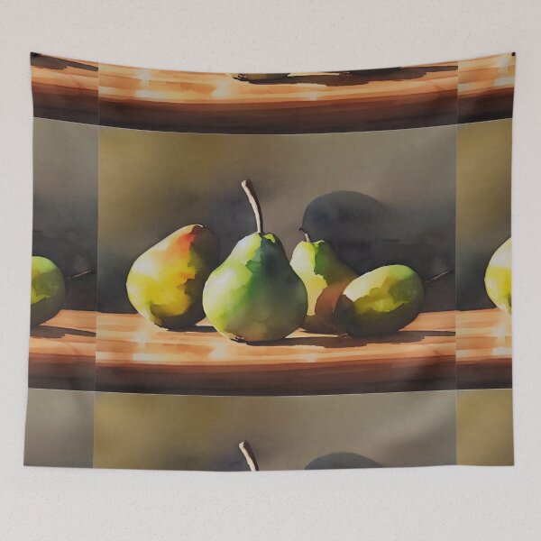 Item preview, Still Life  Pears on Wood Table  #4. Painting By Carraann. designed and sold by CARRAANN.