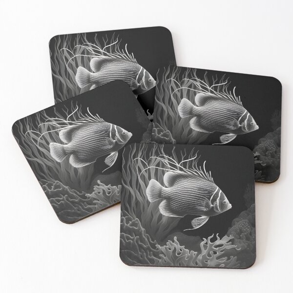 Item preview, Black and White fish Pencil Drawing designed and sold by Pencil-Art.