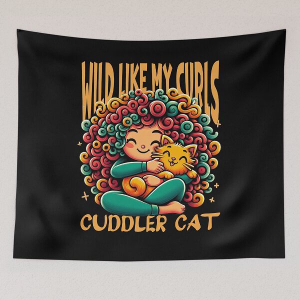 Artikelvorschau, Wild Like My Curls Cat Cuddle Pet Enthusiast Natural Curls entworfen und verkauft von Chmielayka.