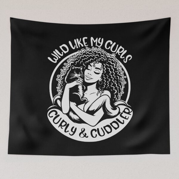 Artikelvorschau, Wild Like My Curls Cat Cuddle Pet Enthusiast Natural Curls entworfen und verkauft von Chmielayka.