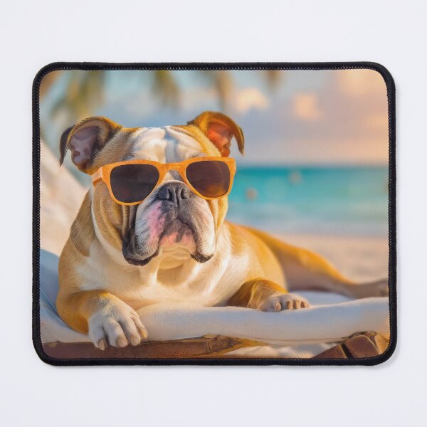 Item preview, bulldog at the beach designed and sold by psychoshadow.