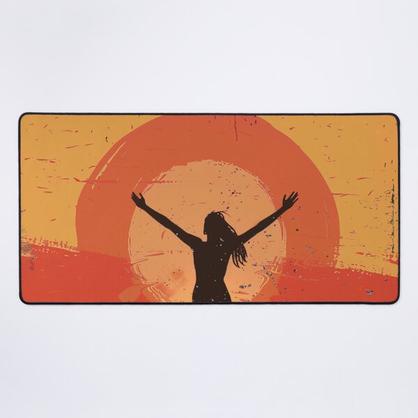 Item preview, Woman in the water splashing – retro sunset 8 designed and sold by Wildflow Creations.