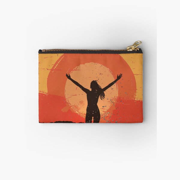 Item preview, Woman in the water splashing – retro sunset 8 designed and sold by Wildflow Creations.