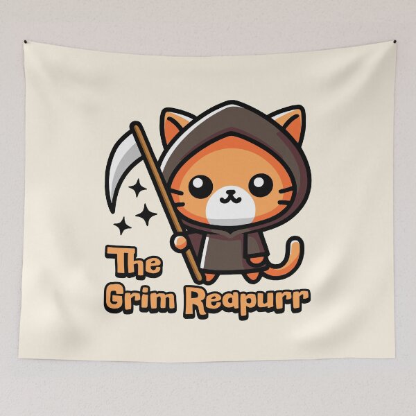 Item preview, The Grim Reapurr! Cute Cat Grim Reaper Pun designed and sold by PMCreative.