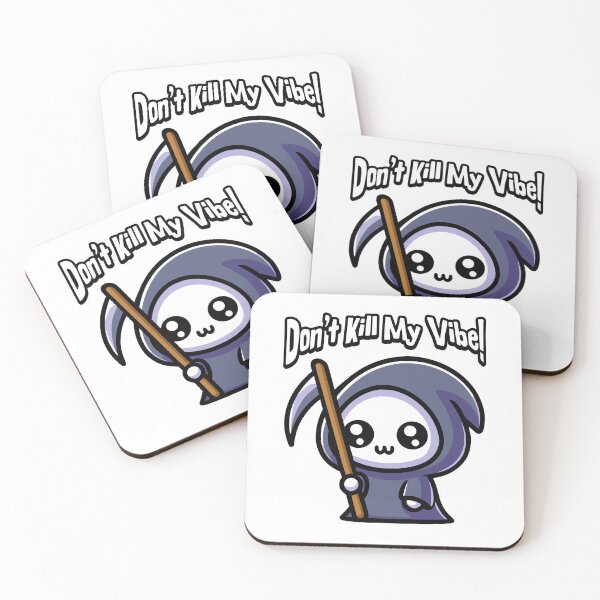 Item preview, Don't Kill My Vibe! Cute Grim Reaper Pun designed and sold by PMCreative.