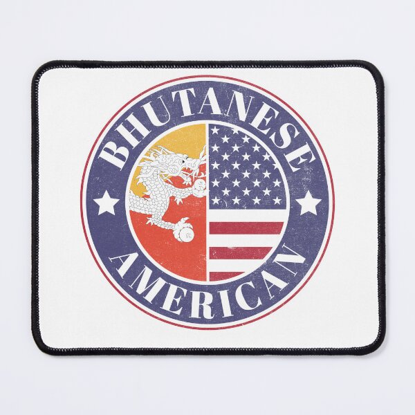 Item preview, Proud Bhutanese-American Badge - Bhutan Flag designed and sold by chrisrivait.