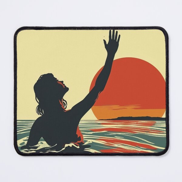 Item preview, Woman in the water – retro sunset 10 designed and sold by Wildflow Creations.