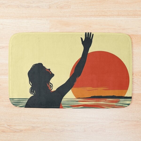Item preview, Woman in the water – retro sunset 10 designed and sold by Wildflow Creations.