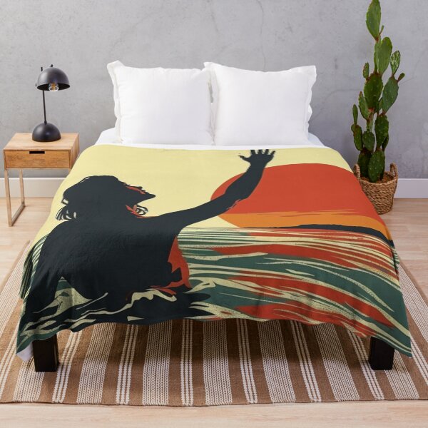 Item preview, Woman in the water – retro sunset 10 designed and sold by Wildflow Creations.