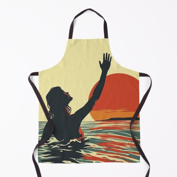 Item preview, Woman in the water – retro sunset 10 designed and sold by Wildflow Creations.