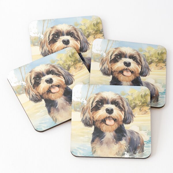Item preview, Watercolor Shih Tzu On The Beach designed and sold by TheAnimalZ00.