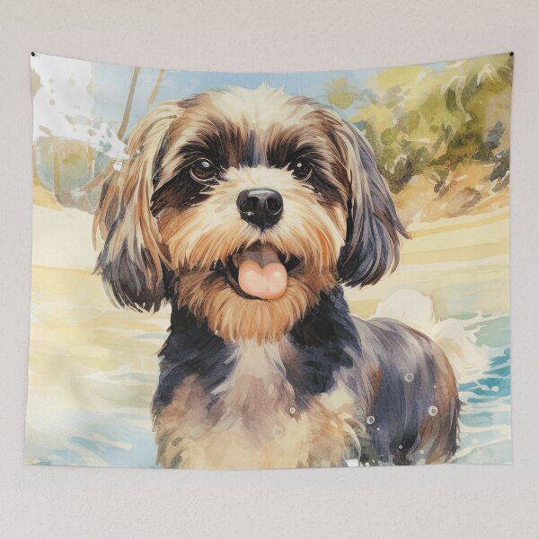 Item preview, Watercolor Shih Tzu On The Beach designed and sold by TheAnimalZ00.