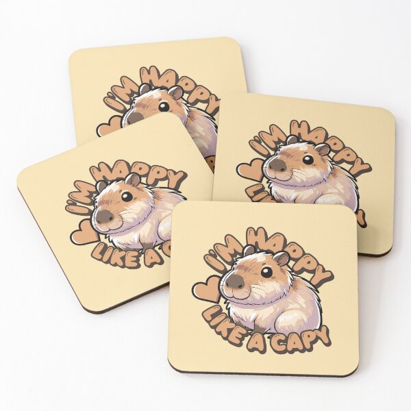 Item preview, cute Capybara - I'm happy like a capy designed and sold by SpecialtiesShop.