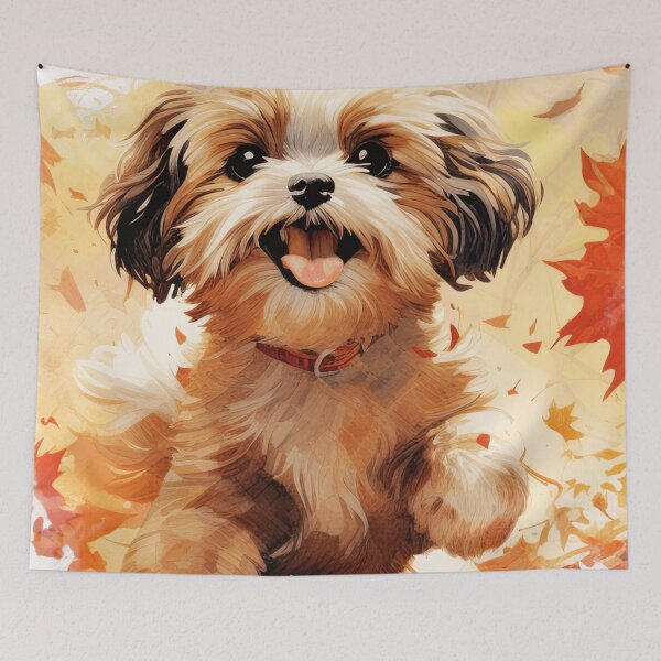 Item preview, Watercolor Shih Tzu In Autumn designed and sold by TheAnimalZ00.