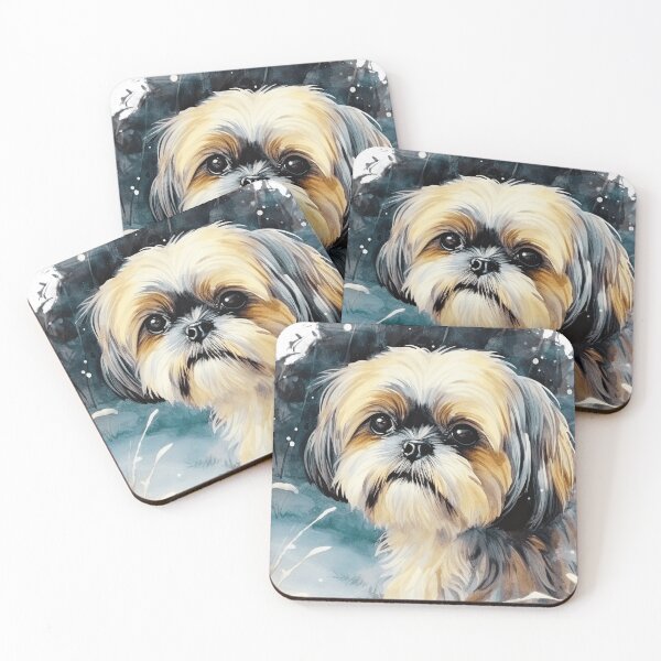 Item preview, Watercolor Shih Tzu In Winter designed and sold by TheAnimalZ00.