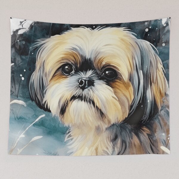 Item preview, Watercolor Shih Tzu In Winter designed and sold by TheAnimalZ00.