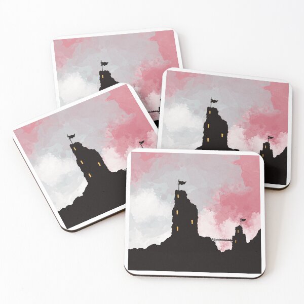 Item preview, Pink moody sky and castles designed and sold by LyneFibres.