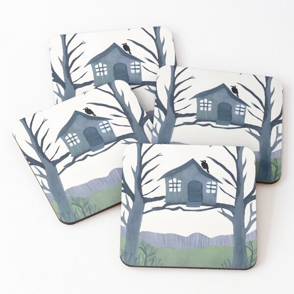 Item preview, House in trees watercolor  designed and sold by jechaiyells.