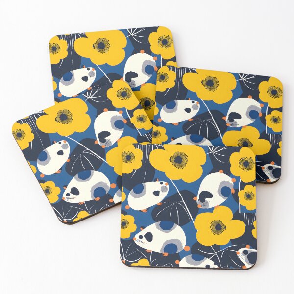 Item preview, Hamster and flowers contemporary pattern designed and sold by Folksy Living.