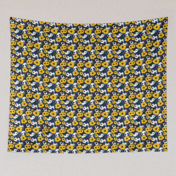 Item preview, Hamster and flowers contemporary pattern designed and sold by Folksy Living.