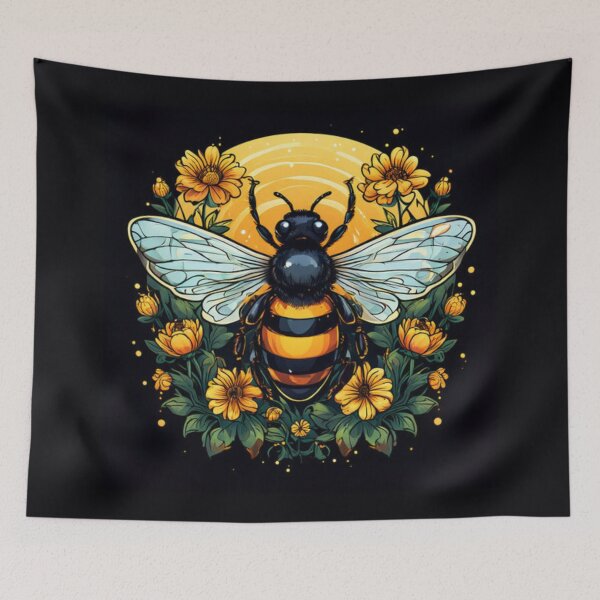 Item preview, Bee and Flowers Art designed and sold by Planetporridge.